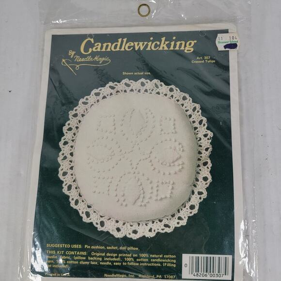 2 NIP Needle Magic Candlewicking Pineapple & Tulip Pincushion Ornament Kits - Picture 2 of 5